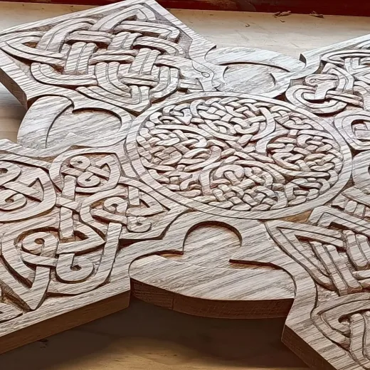 Oak carved replica of the Glamis Pictish stone